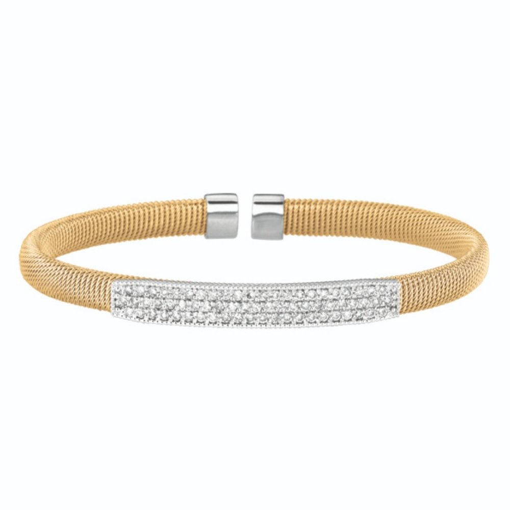 1.00 Carat Natural Diamond Fancy Bangle Bracelet
